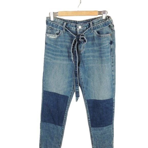 NWT Lucky Brand Sienna Slim Patchwork Paper Bag Jean Size 6 - Picture 1 of 8